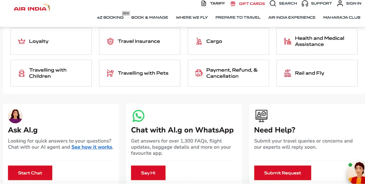 Air-India-Contact-Forms