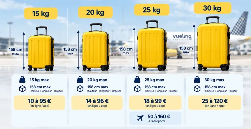 bagage soute vueling poids dimensions
