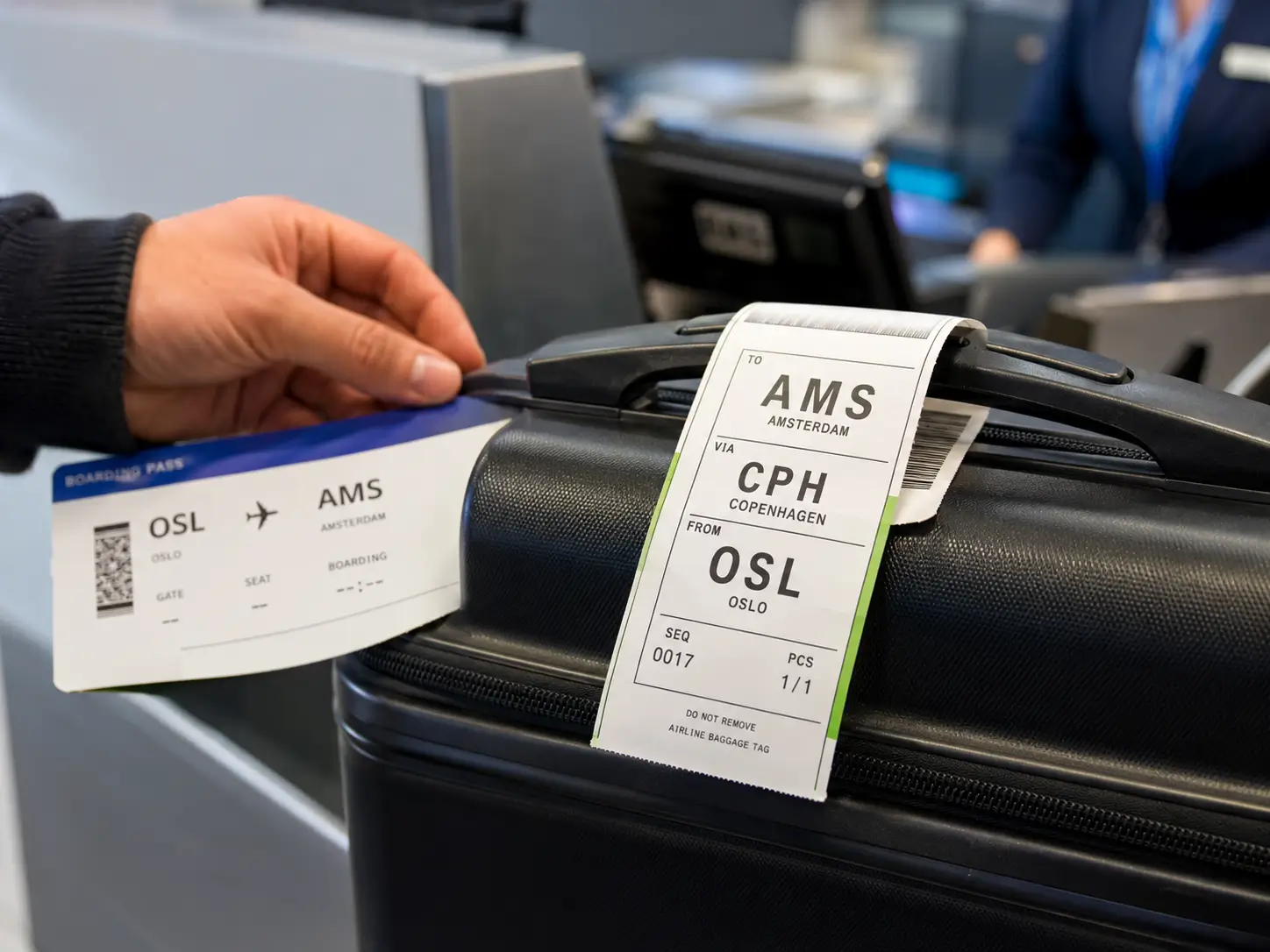 bagasjelapp for innsjekket bagasje – endelig destinasjon