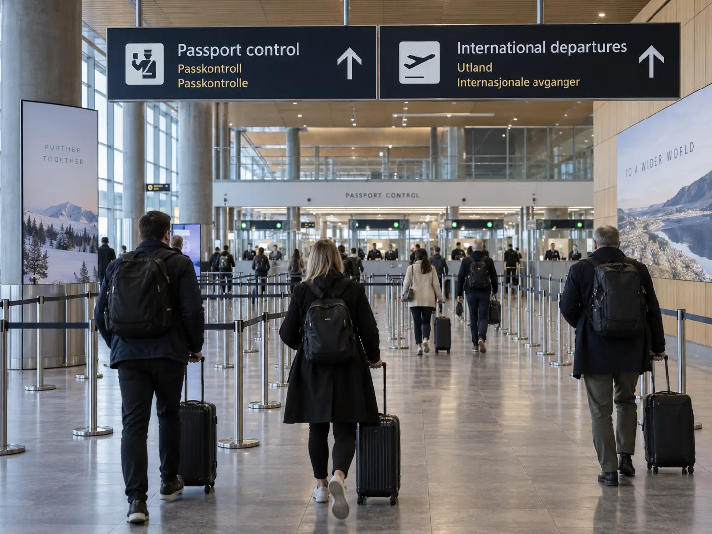 passkontrollområdet på Gardermoen