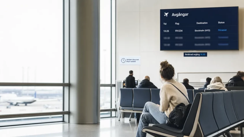 Försenade avgångar med Ryanair flygplan