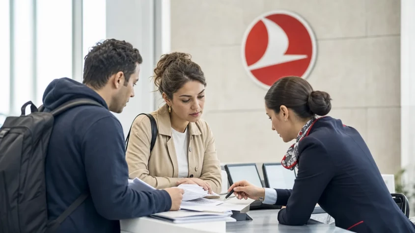 Flygplan lyfter från EU-flygplats med Turkish Airlines