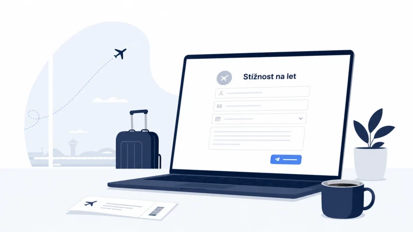 Wizz Air reklamační formulář na notebooku
