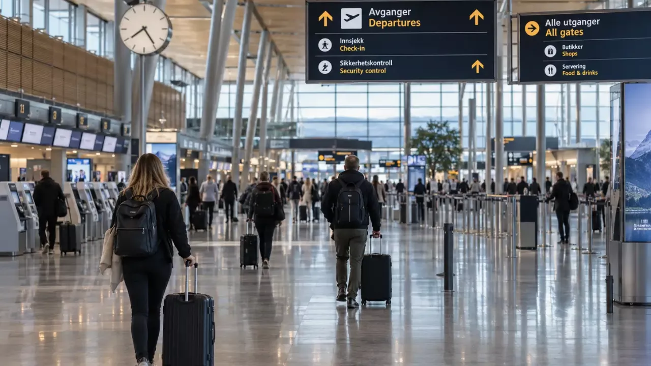 Hvor lenge før avgang bør du være på Gardermoen?