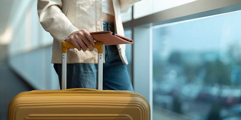 en passagerare på en flygplats