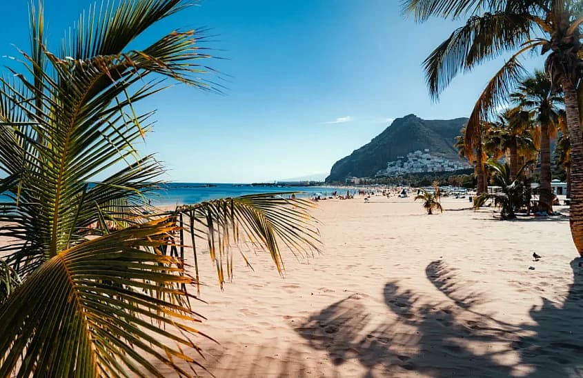 Plage ensoleillée à Tenerife, aux Canaries, en décembre