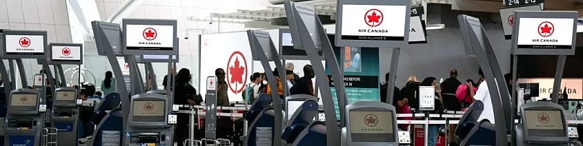 Using the airport kiosks to check-in with Air Canada