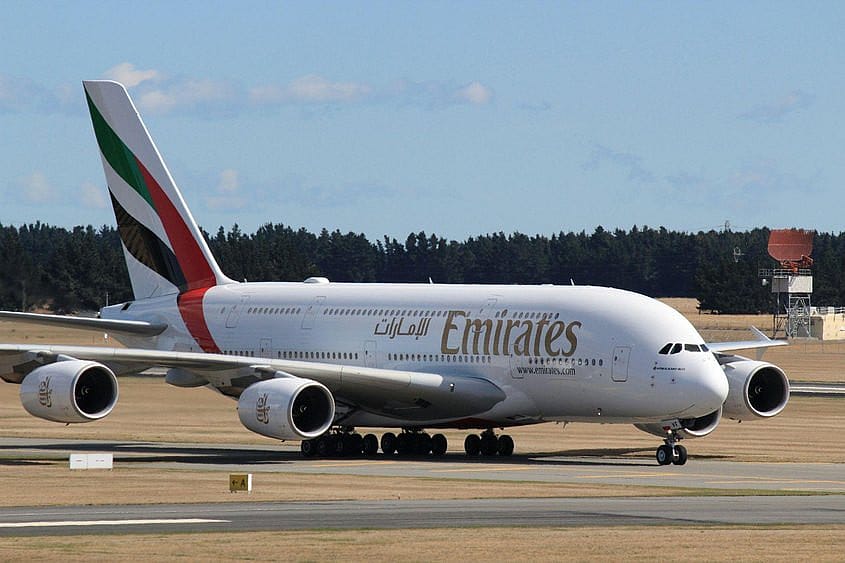 Emirates A380 on the taxiway