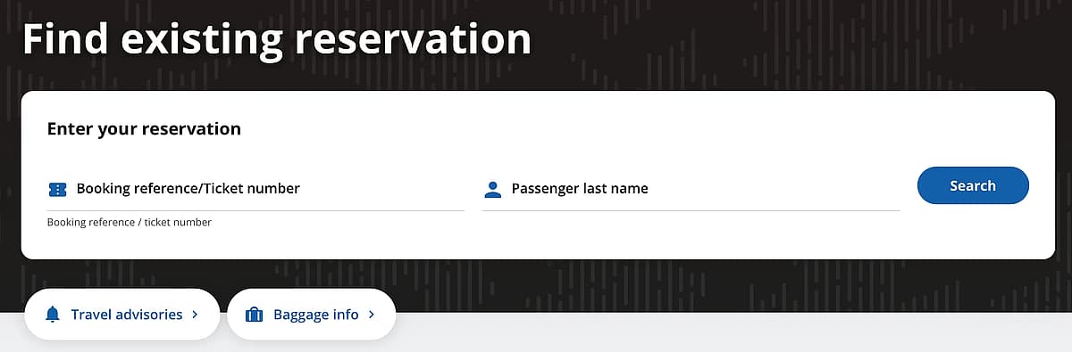 Retrieving an existing reservation to manage your Air Canada booking