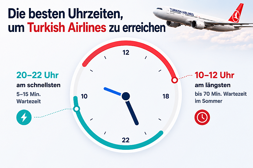Besten Uhrzeiten um Turkish Airlines zu erreichen