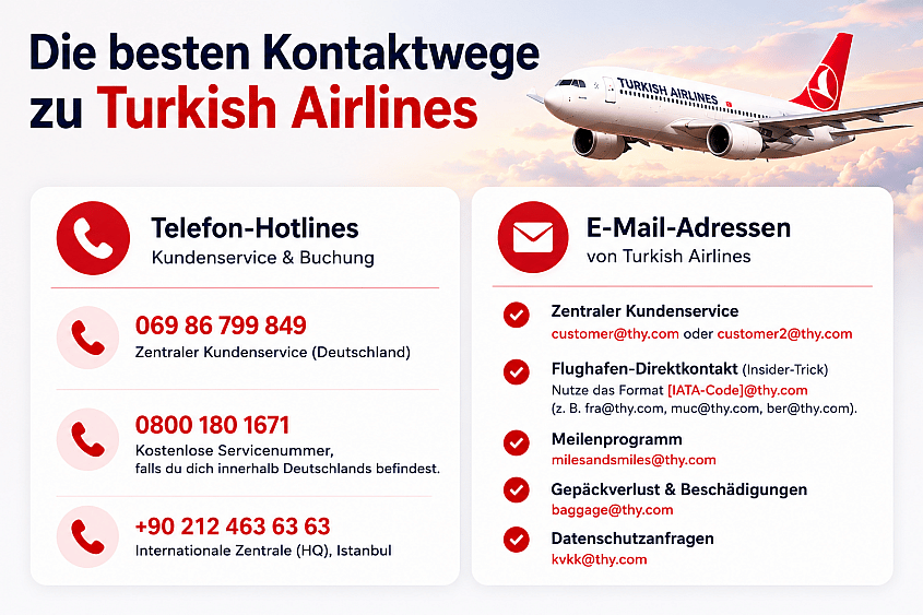 Alle Kontaktwege Turkish Airlines