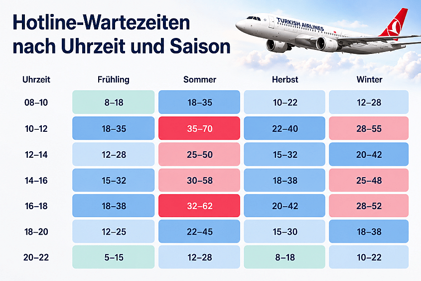 Wartezeiten beim Anruf Turkish Airlines