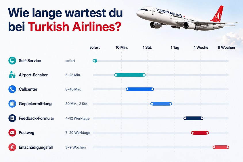 Wie lange du wartest bei Turkish Airlines
