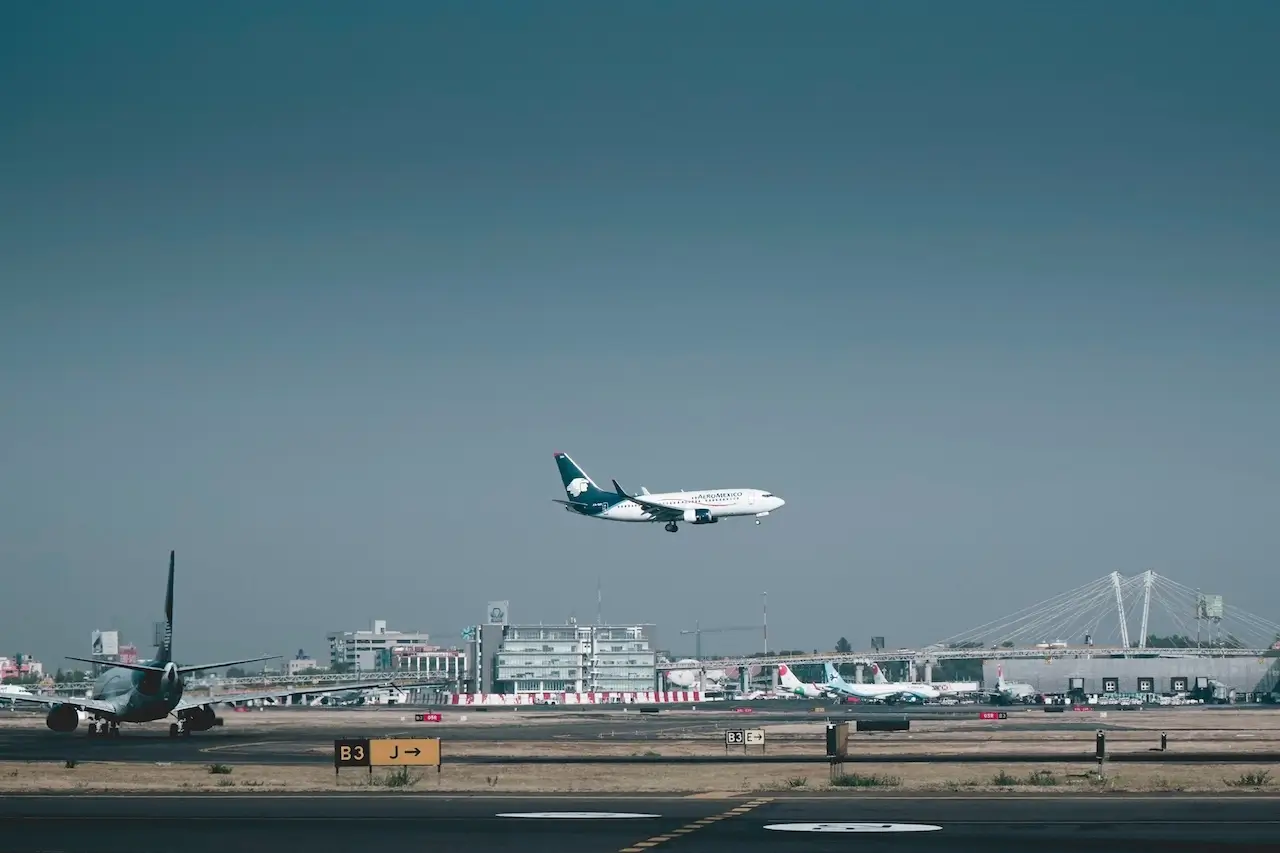 A delayed Aeromexico flight leaves Mexico City Airport