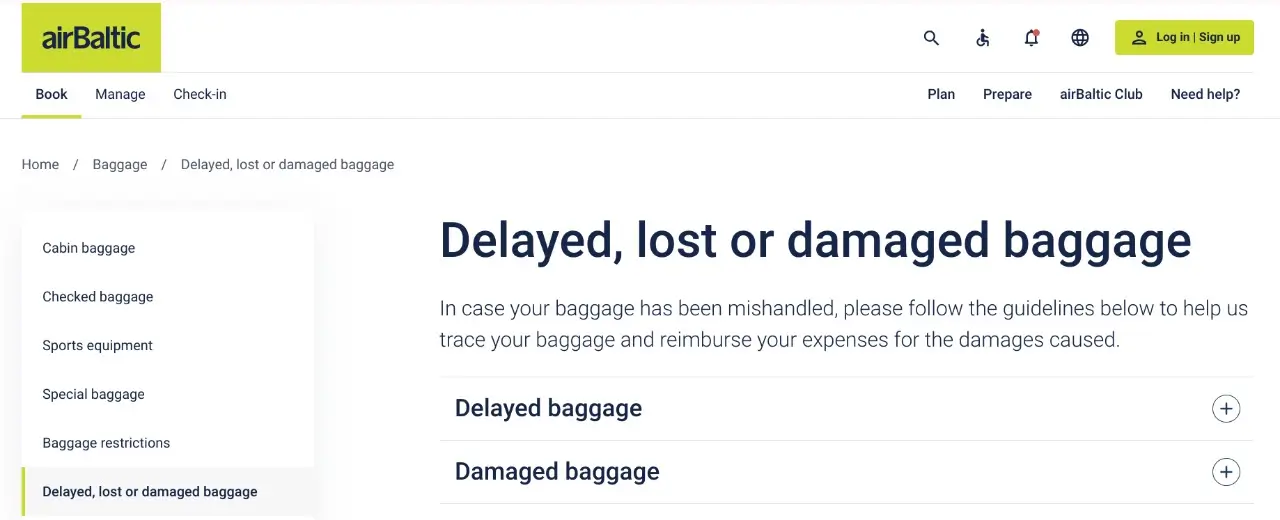 Air Baltic bagageproblem
