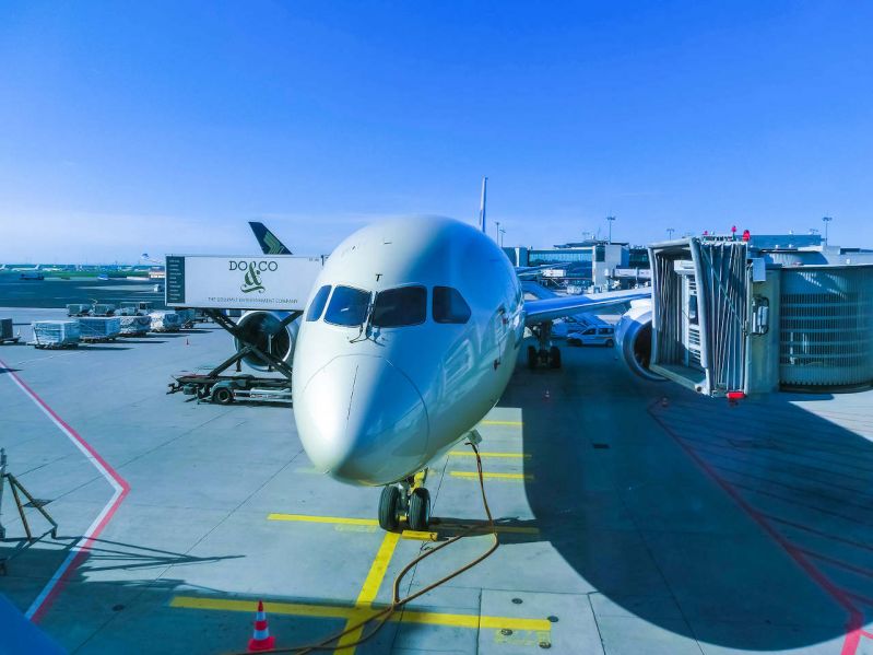 A cancelled Portugalia Airlines flight on the tarmac