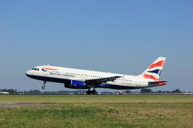 a BA airplane taking off
