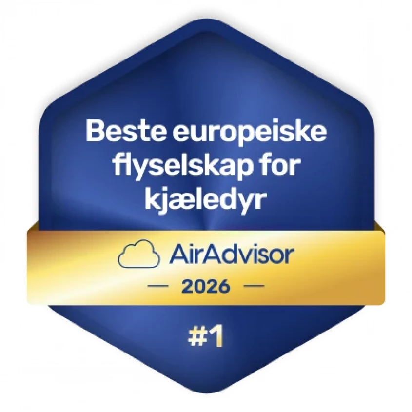 AirAdvisor 2026 - Beste Europeiske Flyselskap for Kj&aelig;redyr - Aegean Airlines