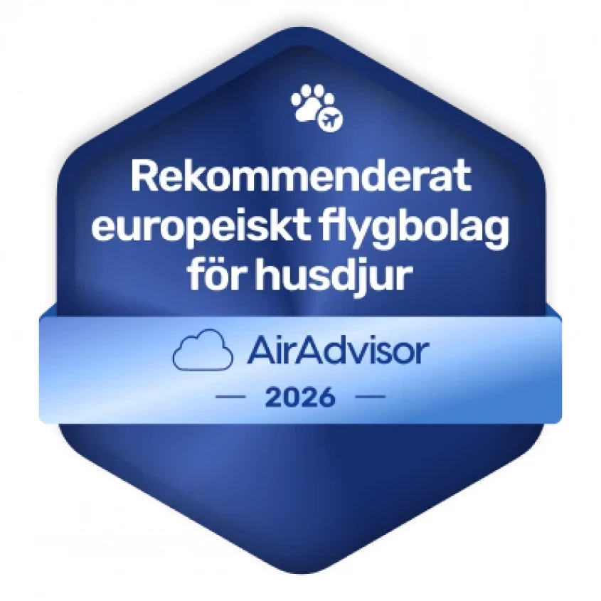 AirAdvisor 2026 - Rekommenderat Europeiskt Flygbolag f&ouml;r Husdjur - Austrian Airlines