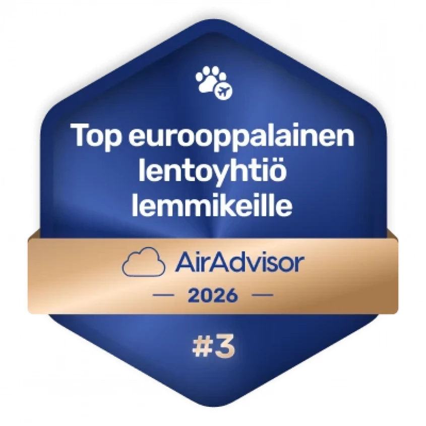 AirAdvisor 2026 - Top Eurooppalainen Lentoyhtiö Lemmikeille - KLM