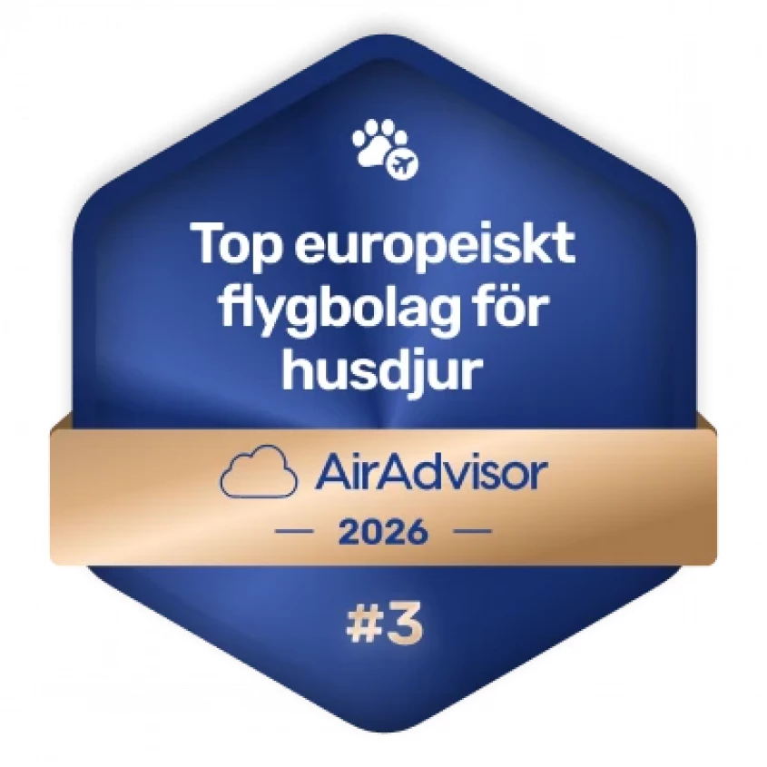 AirAdvisor 2026 - Top Europeiskt Flygbolag f&ouml;r Husdjur - KLM