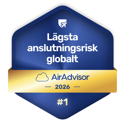 Stockholm Arlanda &ndash; L&auml;gsta anslutningsrisk globalt