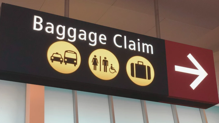 Baggage claimn sign at airport