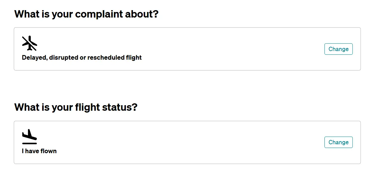 Choosing the nature of your complaint with Air New Zealand &ndash; delayed, disrupted, or rescheduled flight