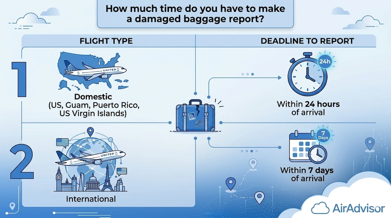How much time do you have to make a damaged baggage report