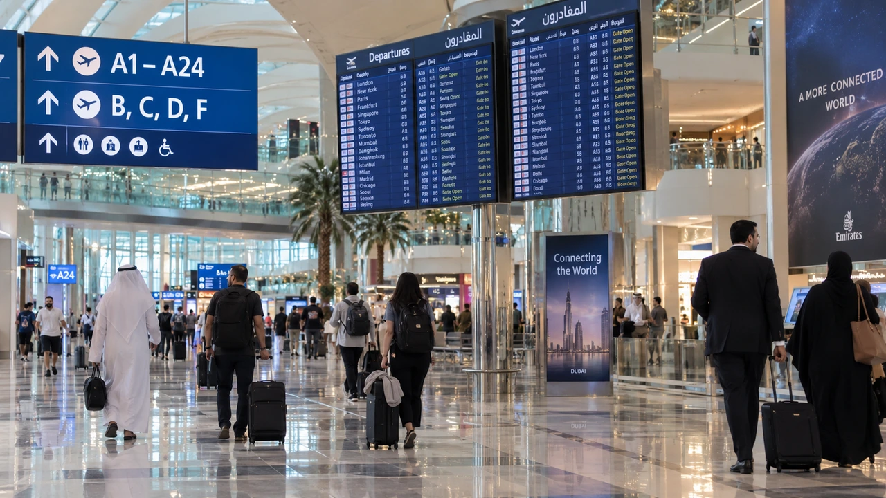 Pasajero en tránsito durante una escale en Doha con equipaje de mano