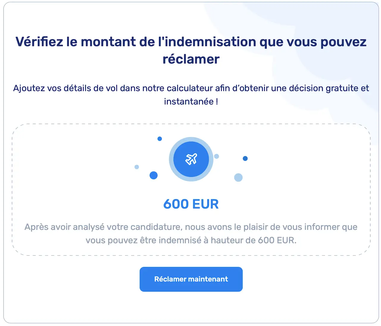 Étape 2. Calculateur d'indemnisation de vol