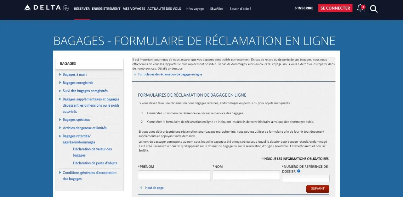 formulaire de contact Delta