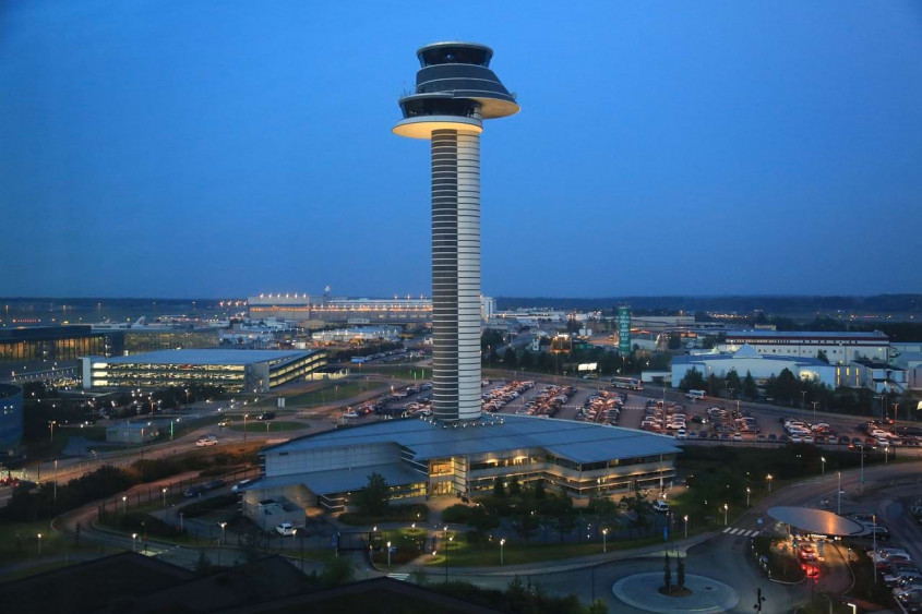 Genrebild över flygtornet på Stockholm Arlanda flygplats