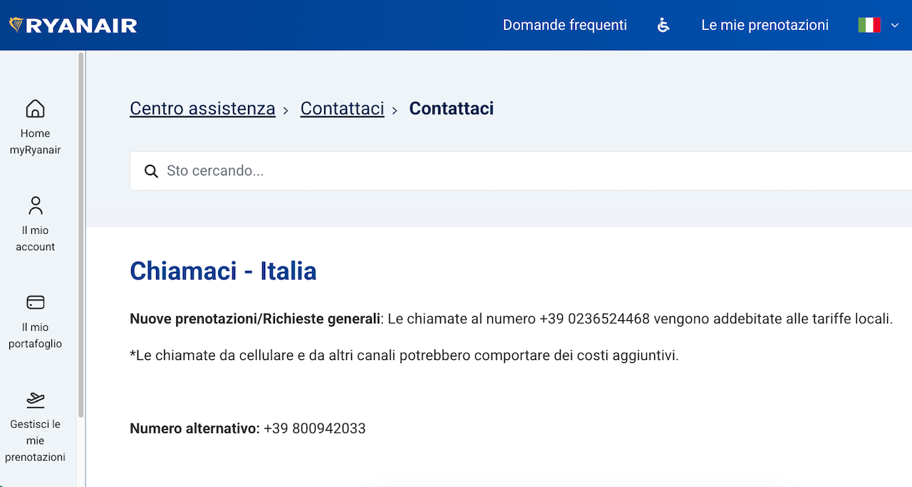 Contatti-Ryanair