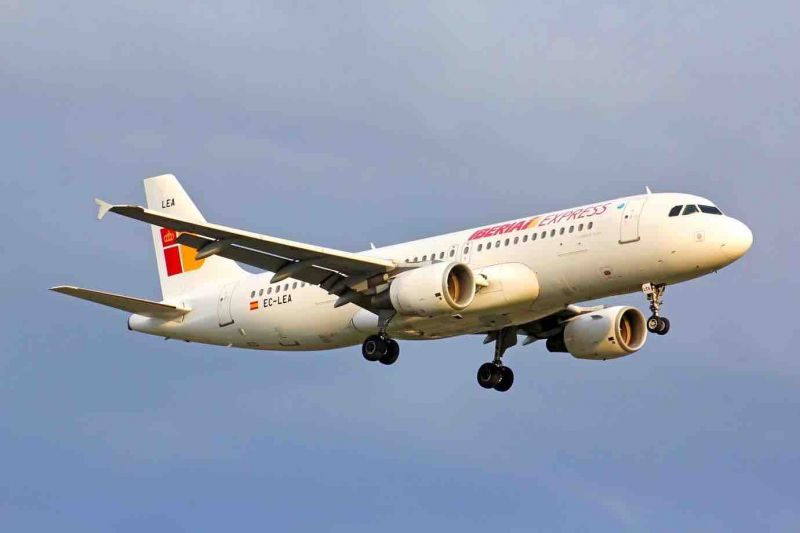 an Iberia airplane in flight