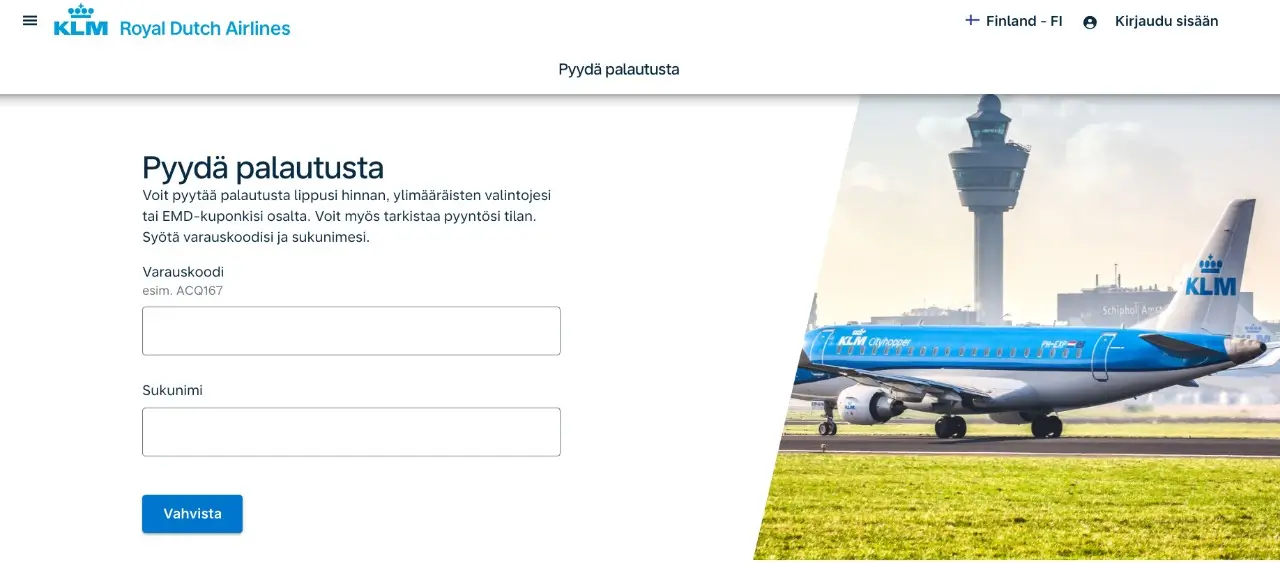 KLM:n hyvityspyynto