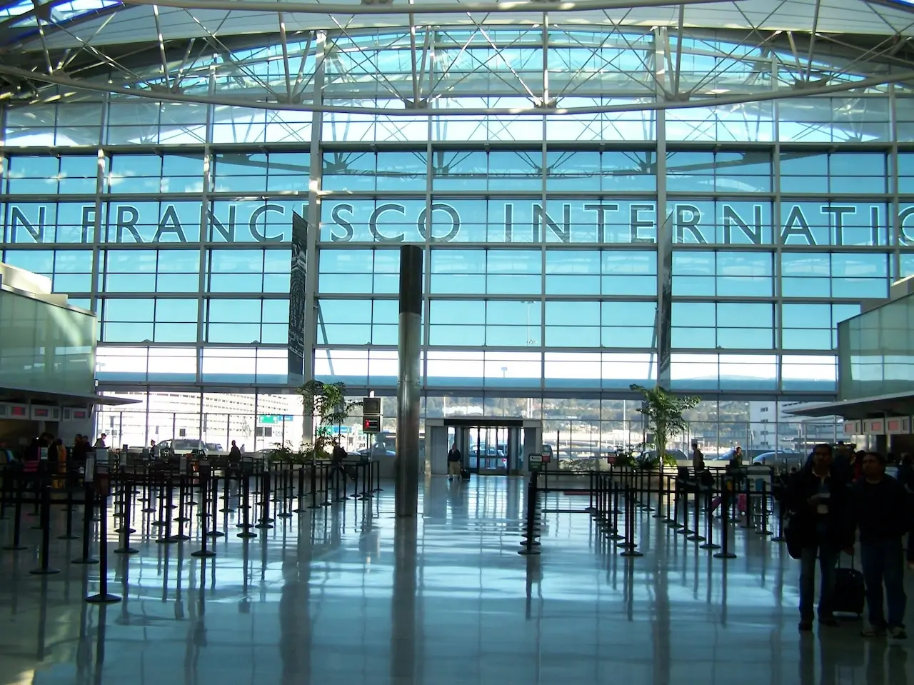 the empty SFO terminal building