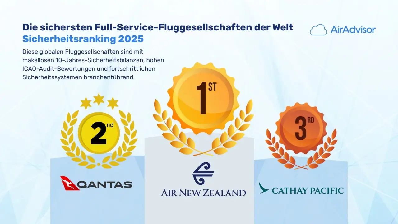 Sicherste Full-Service-Fluggesellschaften 2025