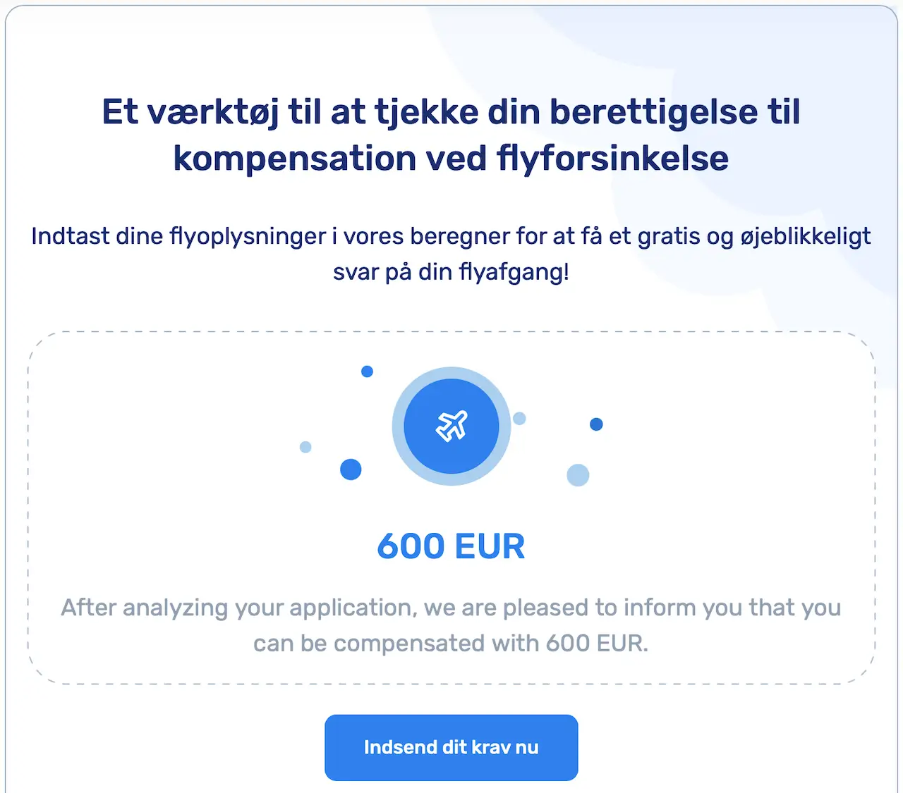 Trin 2. Tjek for flykompensation