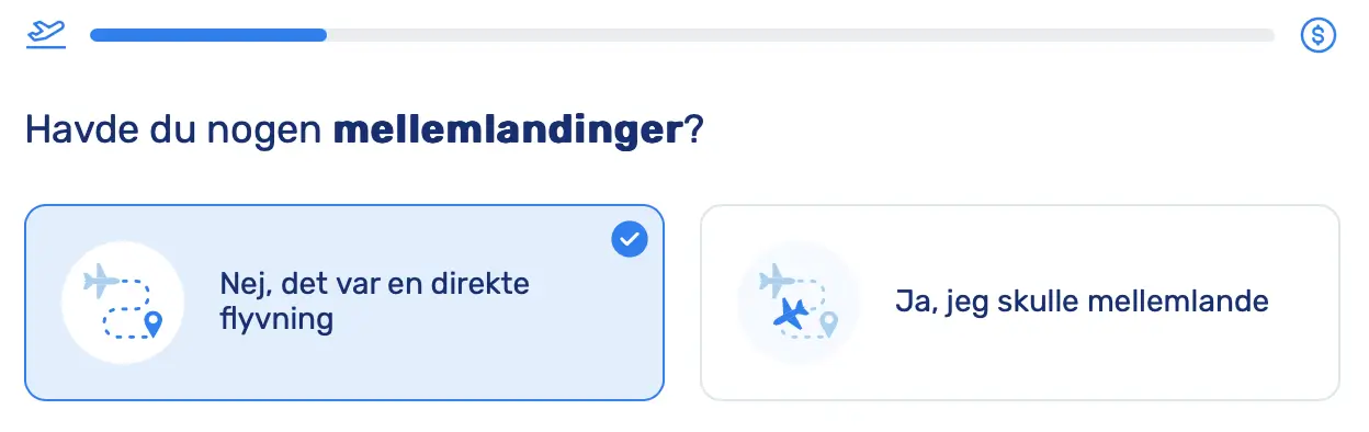 Trin 3. Flykompensationsberegner