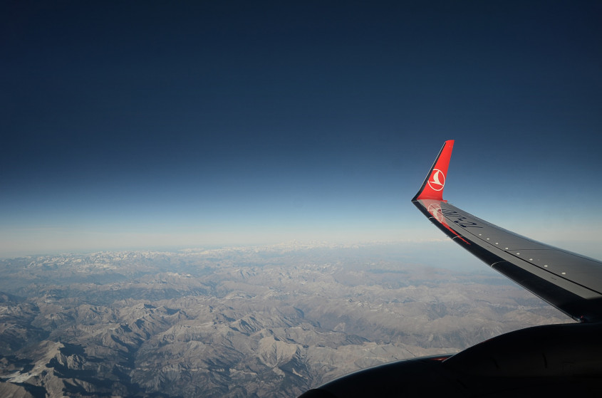 Turkish Airlines Flugzeug im Himmel