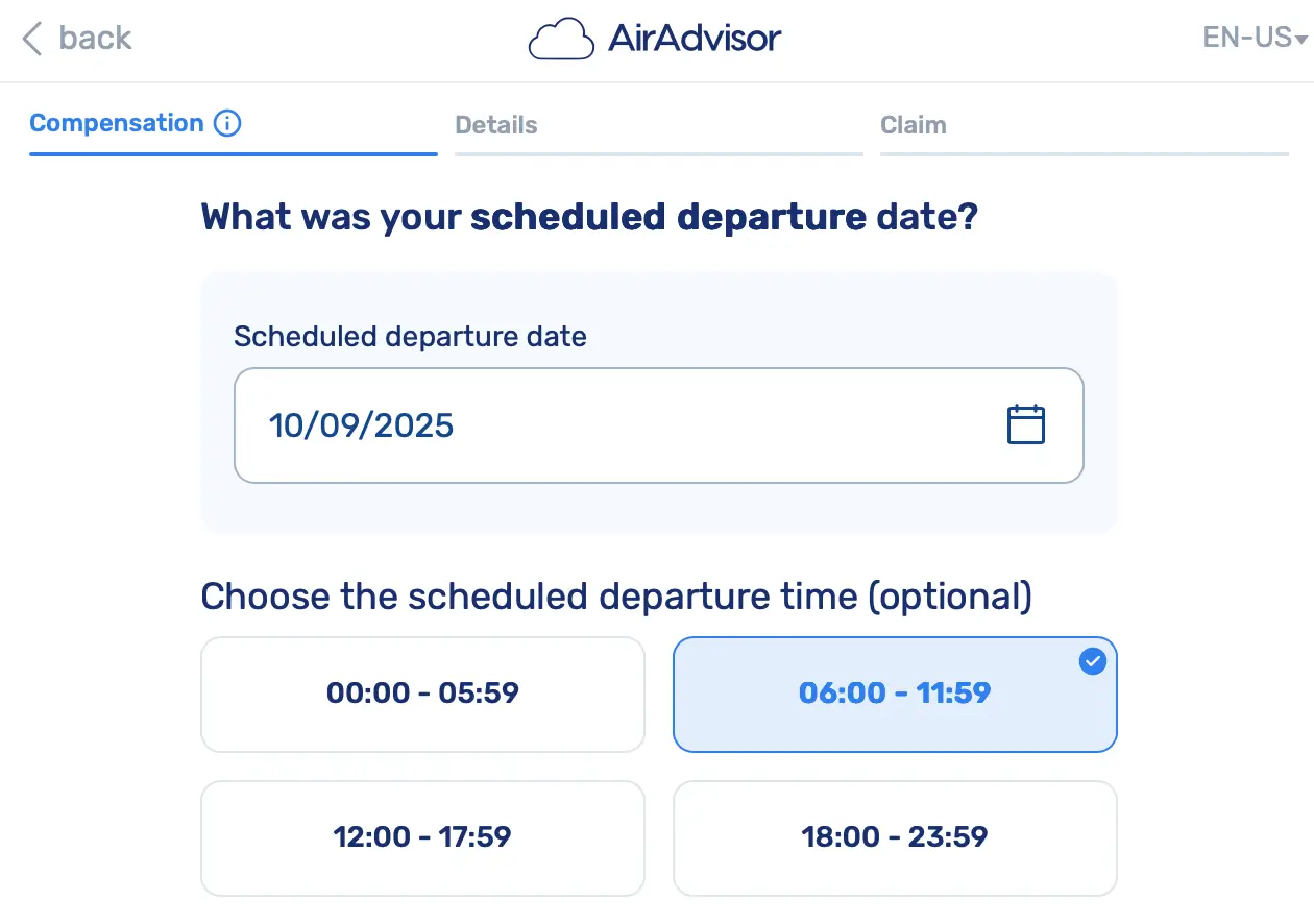 What was your scheduled departure date?