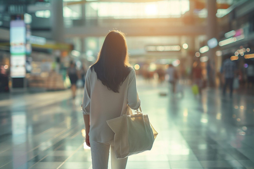 a woman in the airport