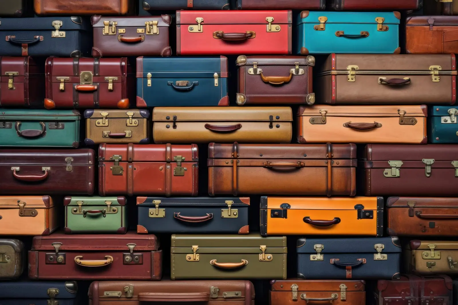 een stapel oude koffers