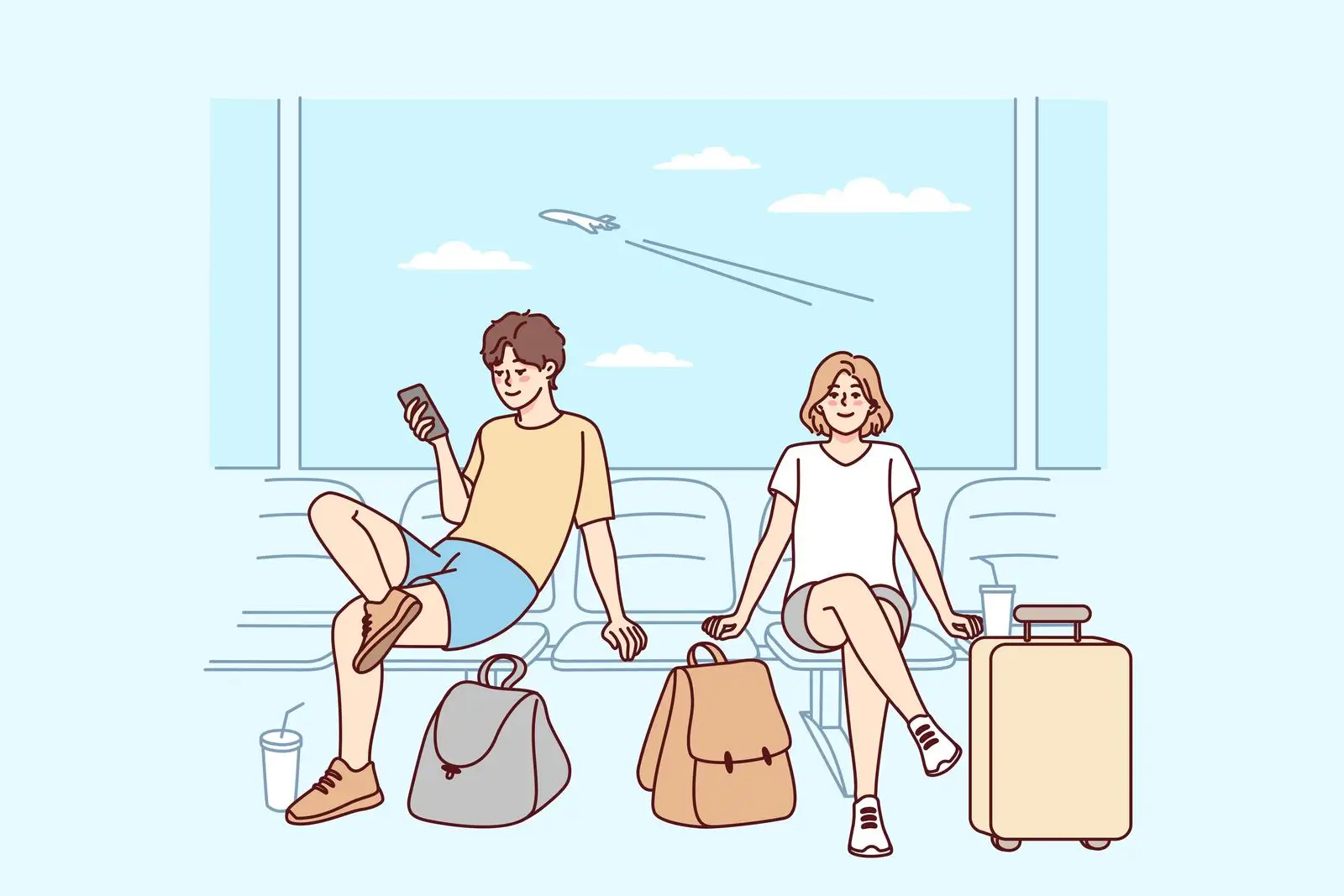 a couple in airport