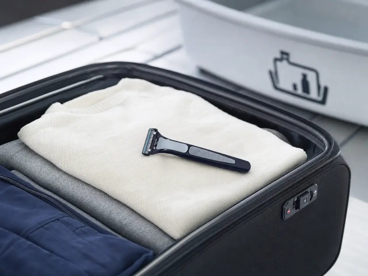 rasoir dans la valise