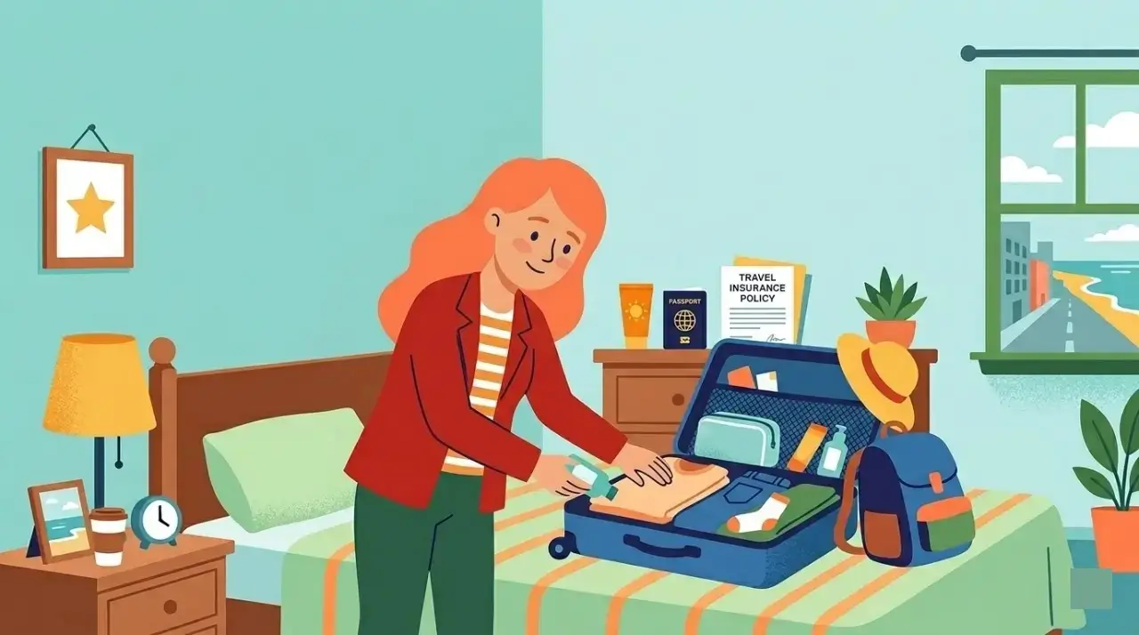 a woman preparing for a trip
