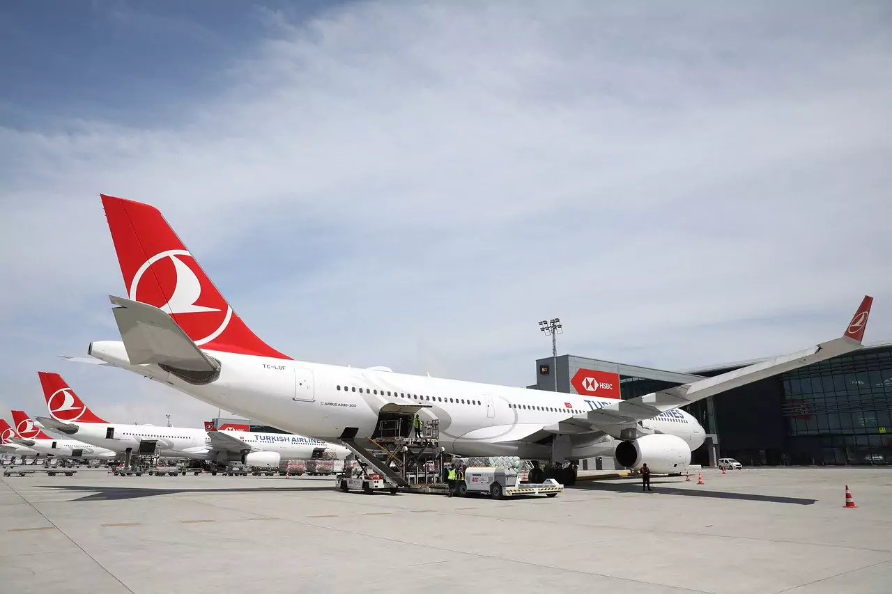aereo di marca della compagnia turkish airlines