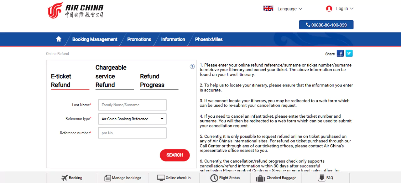 Air China Claim UK