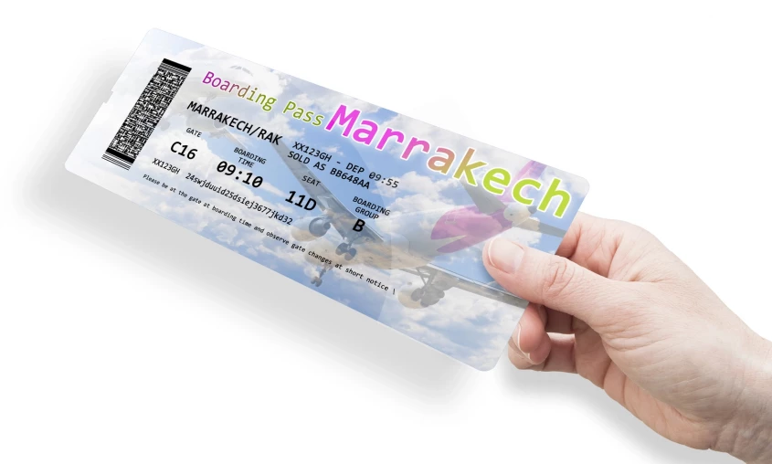 Ticket for a flight to Marrakesh